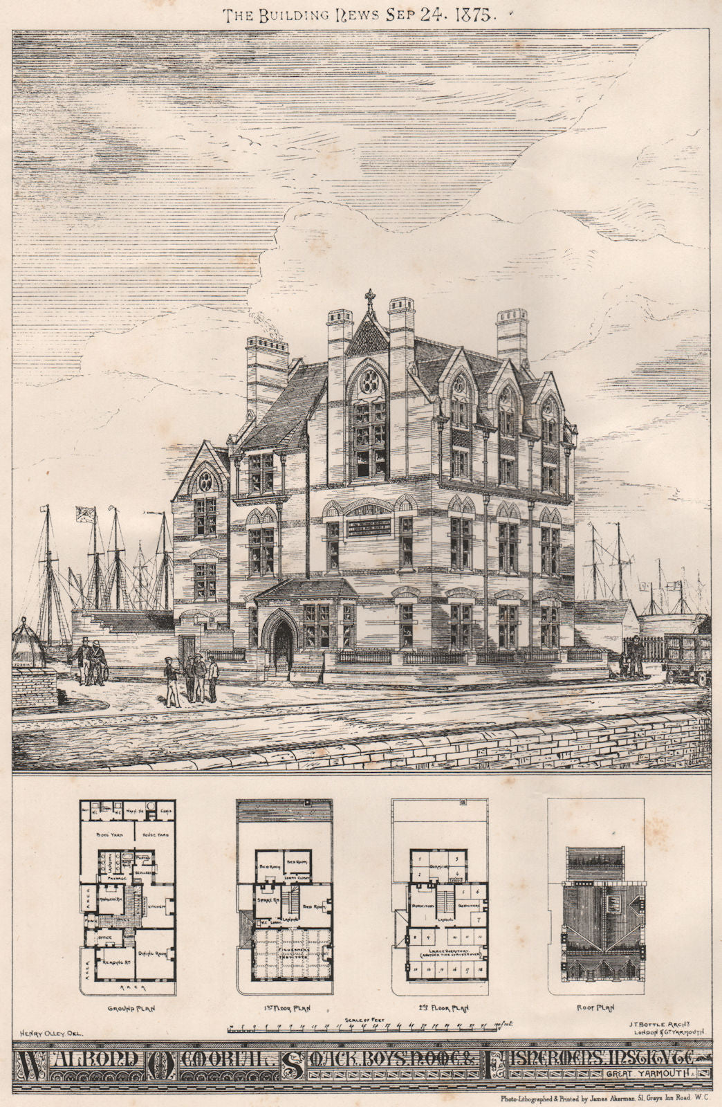 Walrond Memorial Smack Boys Home & Fishermens Institute, Great Yarmouth 1875